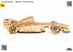 Planos de Coche de F1 3D para Corte Láser - Archivos DXF, SVG y CDR para Rompecabezas de Carreras - Imagen 4