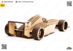 Planos de Coche de F1 3D para Corte Láser - Archivos DXF, SVG y CDR para Rompecabezas de Carreras - Imagen 2