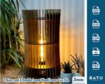 Modelos de lámparas colgantes de madera para corte láser - Archivos SVG, DXF, AI descargables - Imagen 3