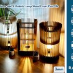 Modelos de lámparas colgantes de madera para corte láser - Archivos SVG, DXF, AI descargables