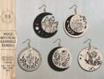 Pendientes Místicos Svg para Corte Láser - Diseño Boho, Cristal, Luna y Hongos Mágicos - Imagen 2
