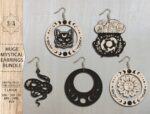 Pendientes Místicos Svg para Corte Láser - Diseño Boho, Cristal, Luna y Hongos Mágicos - Imagen 5