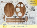 Soporte de mesa rústico para cerveza y aperitivos - Archivo DXF, AI, CDR, SVG descargable - Imagen 2