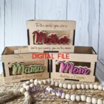 Cesta de Regalo del Día de la Madre SVG para Corte Láser - Diseño Premium para Glowforge de 1/4"