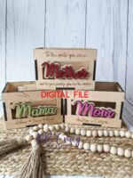 Cesta de Regalo del Día de la Madre SVG para Corte Láser - Diseño Premium para Glowforge de 1/4"