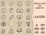 Pendientes de Enfermera SVG para Corte Láser - Diseño Estetoscopio y Médico para Glowforge - Imagen 2