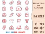 Pendientes de Enfermera SVG para Corte Láser - Diseño Estetoscopio y Médico para Glowforge - Imagen 3