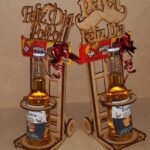 Soporte de madera cortado a láser para 6 botellas de cerveza - Plantilla CNC decorativa y creativa