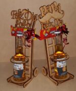 Soporte de madera cortado a láser para 6 botellas de cerveza - Plantilla CNC decorativa y creativa