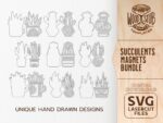 Paquete SVG de Imanes Suculentos y Cactus para Decoración del Hogar - Ideal para Glowforge - Imagen 2