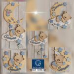 Oso en la Luna y Nube - Signo de Nombre para Guardería | Archivos SVG y PDF para Corte Láser