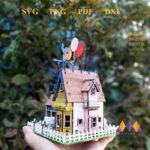 Maqueta 3D Casa Pixar Up - Archivo DXF/SVG para Corte Láser y Glowforge - Imagen 4