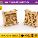 Caja de chocolates para San Valentín - Planos de corte láser DXF y CDR para Glowforge 2.5-4 mm