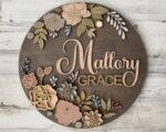 Archivo SVG Floral para Corte Láser - Diseño para Glowforge y Letreros de Madera Instantáneo