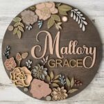 Archivo SVG Floral para Corte Láser - Diseño para Glowforge y Letreros de Madera Instantáneo