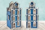 Casas 3D miniatura de Ámsterdam para corte láser - Archivos SVG y DXF para proyectos DIY y CNC - Imagen 2