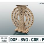 Calendario Perpetuo de Madera para Corte Láser - Archivos Vectoriales Digitales Premium