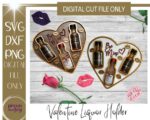 Archivos SVG de Corte Láser para San Valentín - Regalos Personalizados para Botellas de Alcohol - Imagen 3
