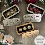 Caja de Chocolate Candy Box en 3 Piezas - Archivos SVG + DXF para Corte Láser Compatible con Glowforge