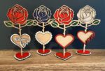 Archivo SVG Digital para Corte Láser de Rosas y Corazones de San Valentín - Personalizado y Creativo - Imagen 3