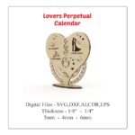 Calendario Perpetuo de San Valentín SVG para Corte Láser - Archivos Glowforge para Decoración Romántica