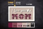 SVG Día de la Madre para Corte Láser - Archivo para Glowforge & Cricut, Adorno Marco en Capas - Imagen 2