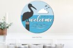 Pelícano para puerta - Archivos SVG de corte láser para decoración costera y señalización de playa - Imagen 2