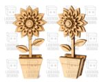 Set de Cortes Láser de Flores 3D - Archivos SVG, DXF, PDF, Ai para Glowforge - Regalo Día de la Madre - Imagen 4