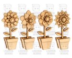 Set de Cortes Láser de Flores 3D - Archivos SVG, DXF, PDF, Ai para Glowforge - Regalo Día de la Madre - Imagen 7