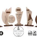 Trofeo de Madera Cortado a Láser - 5 Diseños SVG para Premios Personalizados