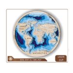 Mapa 3D del Mundo en Madera Cortado con Láser - Archivo Multicapa para Diseño Creativo - Imagen 2