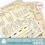 Casa de juguete para corte láser, mini casa decorativa y personalizada para niños