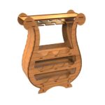 Mini bar de vino cortado láser - Estante para botellas y vasos - Archivos SVG, CDR, DXF para CNC - Imagen 3