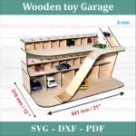 Rampa de salto para garaje de juguete de madera con estacionamiento y helicóptero - Archivos SVG DXF CDR CNC - Imagen 3