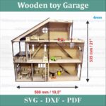 Rampa de salto para garaje de juguete de madera con estacionamiento y helicóptero - Archivos SVG DXF CDR CNC - Imagen 5