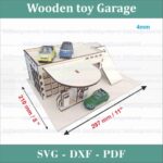 Rampa de salto para garaje de juguete de madera con estacionamiento y helicóptero - Archivos SVG DXF CDR CNC - Imagen 6