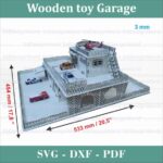 Rampa de salto para garaje de juguete de madera con estacionamiento y helicóptero - Archivos SVG DXF CDR CNC - Imagen 4