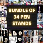 Conjunto de 34 diseños de soporte para bolígrafos y lapiceros para corte láser