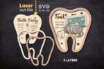 Paquete SVG Hada de los Dientes para Corte Láser - Caja para Niños, Colgante y Porta Dinero - Imagen 6