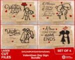Signo de pareja personalizado para corte láser - Archivo para San Valentín y estanterías Glowforge
