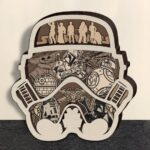 Star Wars Cuadro en capas para corte láser - Diseño SVG y PDF de 7 capas para Glowforge