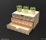 Mandala Triple Organizador de Escritorio SVG para Corte Láser - Archivos DIY de Madera Multiuso - Imagen 3