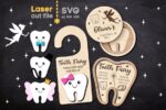 Paquete SVG Hada de los Dientes para Corte Láser - Caja para Niños, Colgante y Porta Dinero