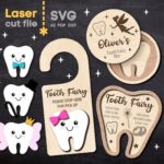 Paquete SVG Hada de los Dientes para Corte Láser - Caja para Niños, Colgante y Porta Dinero
