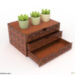 Mandala Triple Organizador de Escritorio SVG para Corte Láser - Archivos DIY de Madera Multiuso