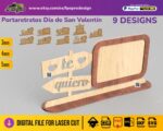 Portarretratos San Valentín corte láser para fotos - archivo digital Glowforge personalizable - Imagen 4