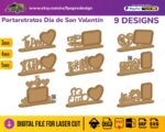 Portarretratos San Valentín corte láser para fotos - archivo digital Glowforge personalizable - Imagen 3