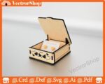 Caja pequeña para anillos y aretes, regalo romántico personalizado, diseño CNC láser