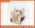 Posavasos de Perros y Gatos para Corte Láser | Archivos SVG, DXF, EPS para Glowforge y CNC - Imagen 7