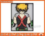 Caja multicapa Katsuki Bakugo para corte láser - Plantillas y vectores decorativos anime